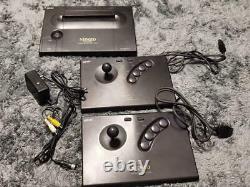 SNK NEO GEO AES Console System with 2 Controllers Very Good Condition Tested JPN