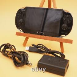 SONY PS Vita PCH-1000 / 1100 Black Model OLED Wi-Fi with Charger Good Condition