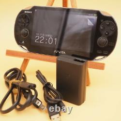 SONY PS Vita PCH-1000 / 1100 Black Model OLED Wi-Fi with Charger Good Condition