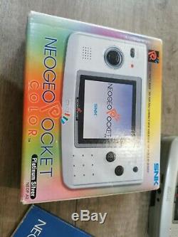Snk Neo Geo Pocket Colour Platinum Silver Handheld Console Good Condition