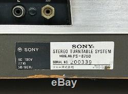 Sony PS-8750 Stereo Turntable System in Very Good Condition From Japan
