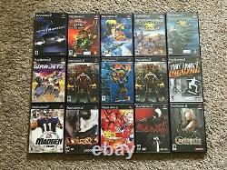 Sony PS2 Slim Bundle (Very Good Condition, Fully Tested) Complete 35 Games