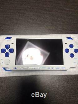 Sony PSP 3000 White Blue with Charger Box Good Condition Game Console from JP FS