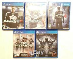 Sony PlayStation 4 500GB Console Bundle with Controller & 5 Games Good Condition