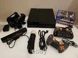 Sony PlayStation 4 500GB Jet Black Console Bundle Good Condition