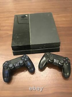 Sony PlayStation 4 Console 500GB Black Used Good Condition Two Controllers