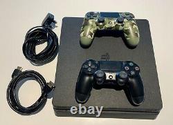 Sony PlayStation 4 Slim 500 GB Jet Black Console in good condition 2 controllers