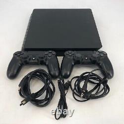 Sony Playstation 4 Slim Black 1TB Good Condition with Controllers + Cables + Games