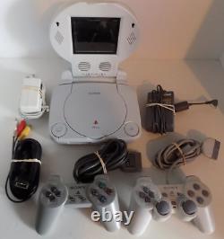 Sony Playstation PS One Console mini white withscreen good shape tested works