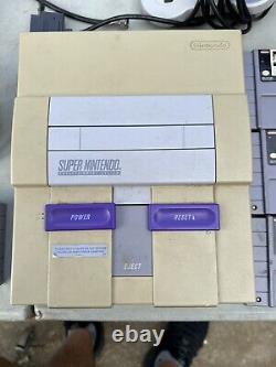 Super Nintendo SNES Console Bundle with 4 Games Good Working Condition Tested