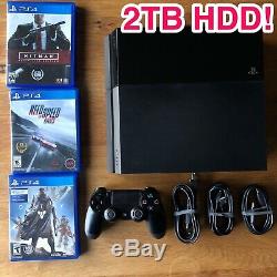 Upgraded 2TB HDD Very Good Condition Sony Playstation 4 With + 3 Games CUCH1001A