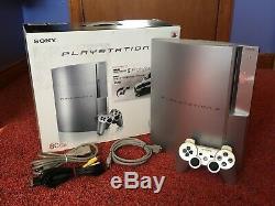 Bon Etat Rare Argent Playstation 3 Cechl00 80go Box Et Câbles Inclus