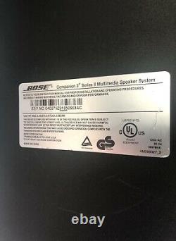 Bose Companion 3 Série II Système De Haut-parleur Multimédia Très Bon État