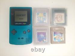 Console Nintendo Game Boy Color bleu sarcelle en bon état + 4 jeux FONCTIONNE