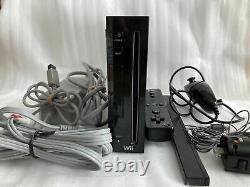 Console Nintendo Wii Noir Rvl001 - Système De Modèle Japonais En Bon État