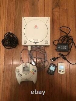 Console Sega Dreamcast, Contrôleur, 2 Cartes Mémoire, Câbles, Bon État Testé