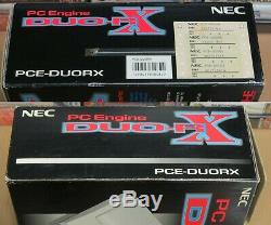Console Système Nec Pc Engine Duo-rx En Boîte En Bon État + Tablette D'arcade Originale