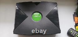 Console Xbox Originale, Boîte, 2 Contrôleurs, Console À Puce, Très Bon État