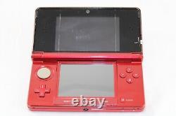 Console de jeu portable Nintendo 3DS Flame Red avec chargeur, en bon état