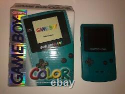 Gameboy Color Turquoise en boîte en assez bon état dans l'ensemble