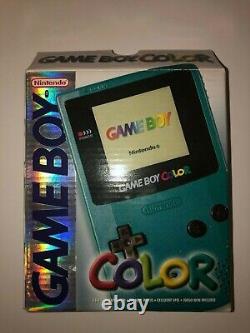 Gameboy Color Turquoise en boîte en assez bon état dans l'ensemble