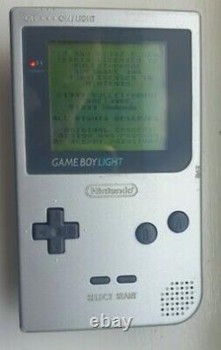 Gameboy Light Silver Mgb-101 + Tetris Bon État