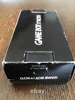 Gameboy Micro Console Black Nintendo Japon Très Bon État Boxed Gbm-05