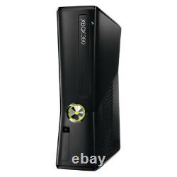 Microsoft Xbox 360 Slim 500 Go Console Maison Noire Très Bon État