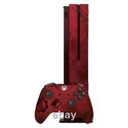 Microsoft Xbox One S Gears Of War 4 Console Rouge Crimson 2tb - Très Bon État