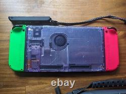 Modèle Nintendo Switch hac-001 Violet avec dos transparent. Bon état.