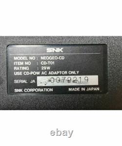 Neo Geo CD Console Cd-to1 Avec Logiciel Bon État 4 Logiciel Supplémentaire Avec Sortie