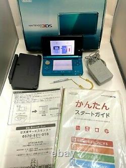 Nintendo 3ds Aqua Blue Console Corporelle D'occasion / En Bon État / Japan Game