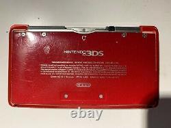 Nintendo 3ds Flame Red Avec Chargeur Carte Sd 8 Go Stylus Testé En Bon État