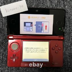 Nintendo 3ds Flare Red Color System Bundle En Bon État Édition Japonaise