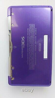 Nintendo 3ds Midnight Purple Portable Gaming Console Bon État D'occasion Testé
