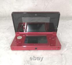 Nintendo 3ds Red Handheld Console Ctr-001 Testé Et En Bon État
