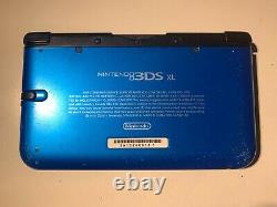 Nintendo 3ds XL Bleu/noir 8 Go Sd Stylus Pièces Authentiques Très Bon État
