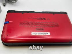 Nintendo 3ds XL Console À Main Rouge Bon État Avec Marion Smash