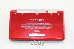 Nintendo Console 3ds Flame Rouge Cib Avec Zelda Quatre Épées, En Bon État