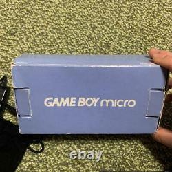 Nintendo Good Condition Game Boy Micro Body Blue Charger Box De Japan