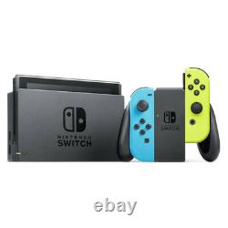Nintendo Switch V1 32 Go Bleu Néon / Jaune Néon Bon État