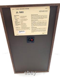 Paire Vintage Kenwood 3way Speakers Systeme Modèle Jl-560 Bon État Fonctionne