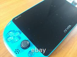 Playstation Ps Vita Slim LCD 2000 Aqua Blue 3,60 Fw Bon État 256gb