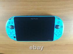 Playstation Ps Vita Slim LCD 2000 Aqua Blue 3,60 Fw Bon État 256gb