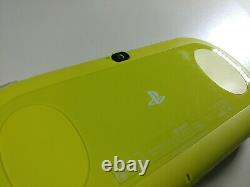 Playstation Ps Vita Slim LCD 2000 Blanc Lime Vert 3.60 3.65 Très Bon État