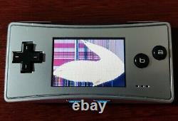 Pour Pièces Nintendo Game Boy Micro Silver Avec Écran Cassé Visage En Bon État