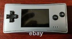Pour Pièces Nintendo Game Boy Micro Silver Avec Écran Cassé Visage En Bon État