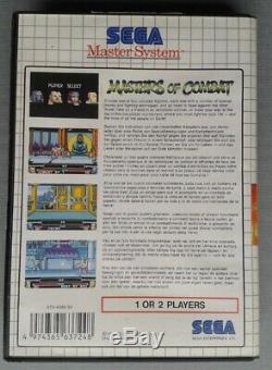 Sega Master System Masters Of Combat Boxed Cib Très Bon État Rare ++