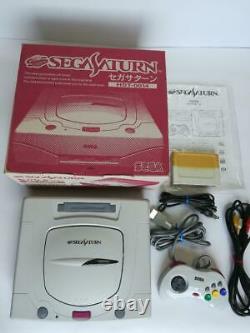 Sega Saturn Console System Hst-0014 Boxed Très Bon État Testé Jpn Parfait
