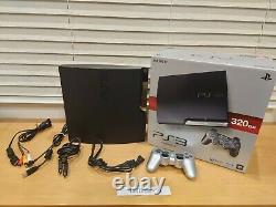 Sony Playstation 3 320gb Charcoal Noir Cech-2500b Initialisé En Bon État